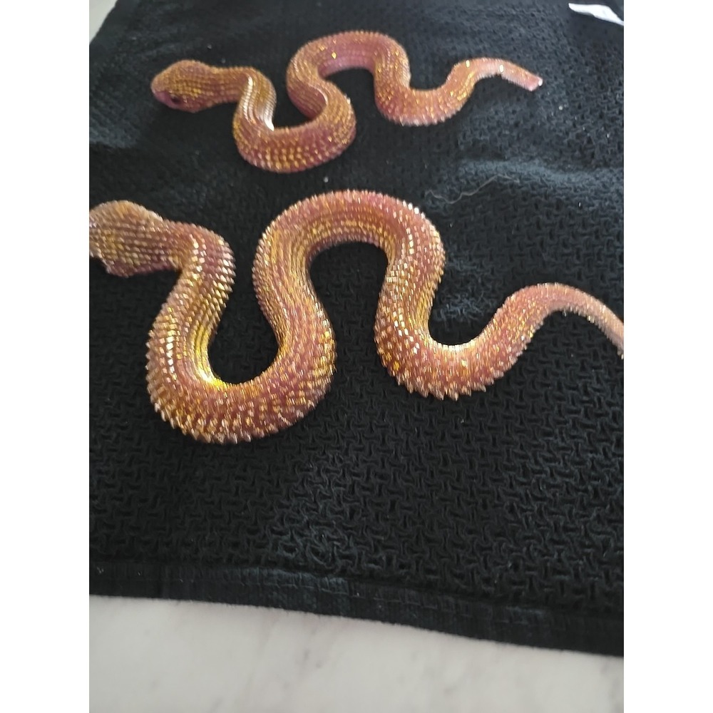 Handmade Resin Snakes Decoration Gift  Pink Gold 2 Snakes. 606 - Picture 3 of 10